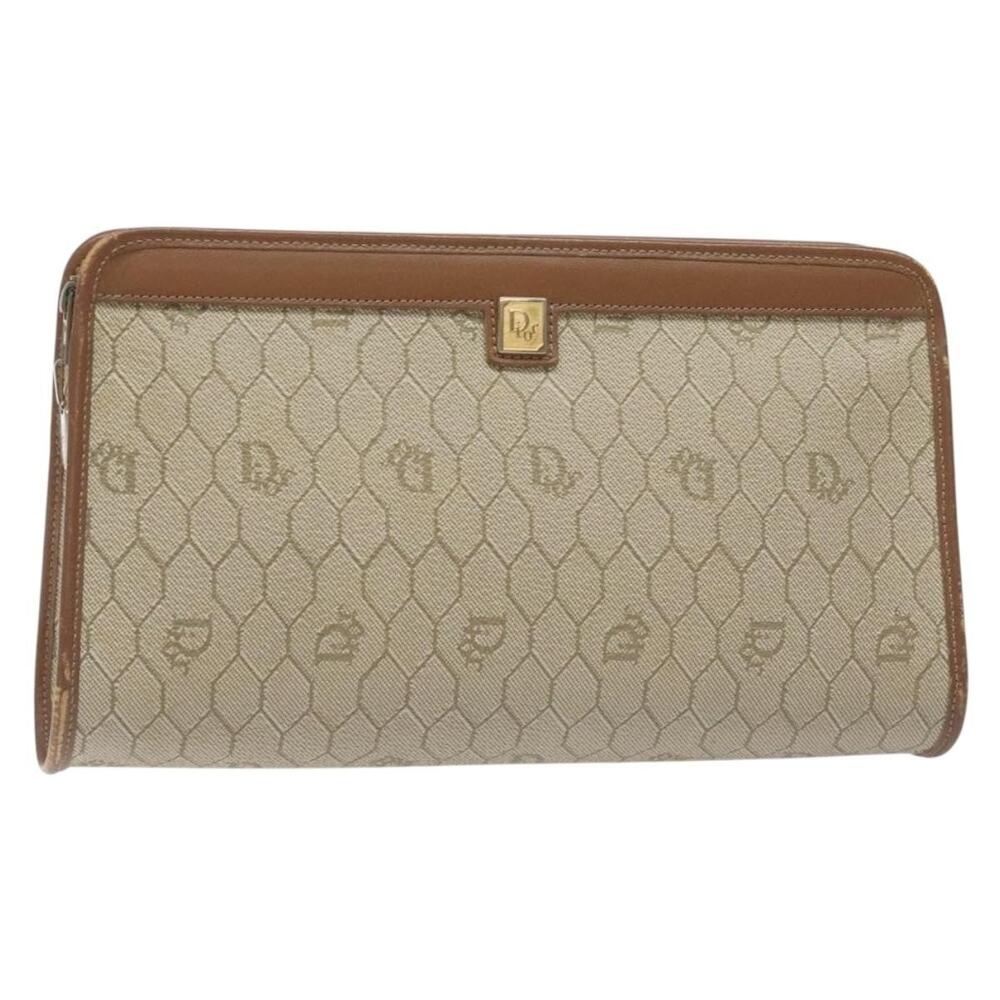 Dior Honeycomb Canvas Clutch Beige